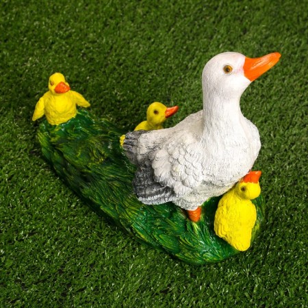 Garden figure "Duck with ducklings" 24x28cm-3
