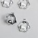 Decor for creativity metal, rhinestones "Owl with pearl" silver 2x2 cm