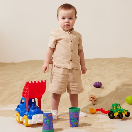 A set for a boy (shirt, shorts) minku, beige color, height 74-80-4