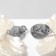 Clips "Breeze", white color in silver