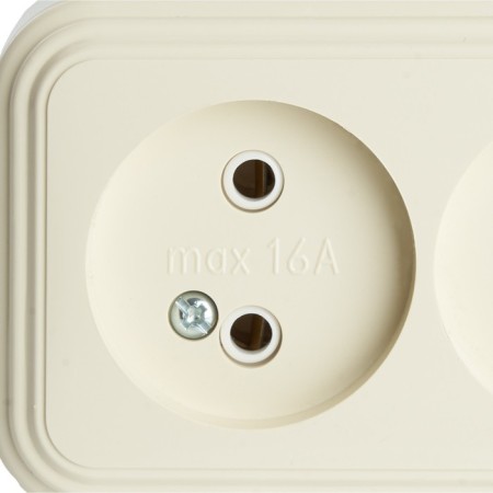 2-seater socket without grounding contact, 250V, 16A, IP20, PST16-30-20 (RA 16-237-BZ), SL 1022741-4