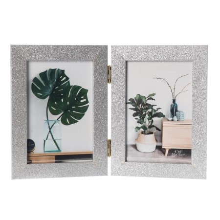 Photo frame Plastic in 2 photos 10x15 cm "Tergets" silver 18x26.5 cm-3