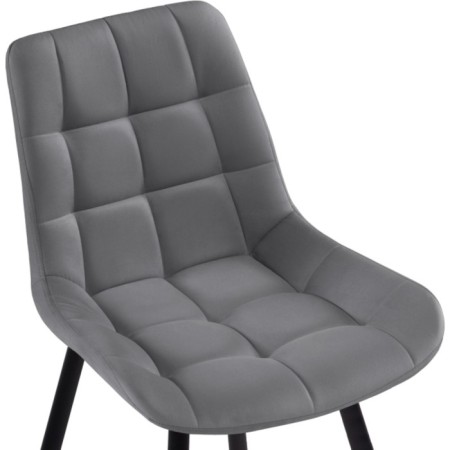 Chairs on the metal frame Chelsea Metal/velor, black/dark gray 50x60x80 cm-4