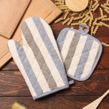 Set of kitchen. Dolyana strip ts.Ser/syn, mittens-prich.28x17cm, take 17x17 50% p/e 50% HL