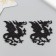 Glue -based Dragon Based Decor 5.5x6 cm, black set 2 pcs Foam Glitter