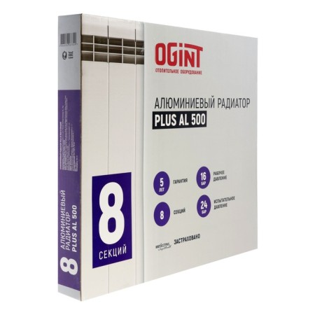Aluminum radiator Ogint Plus Al, 500 x 78 mm, 8 sections, 984 watts-1