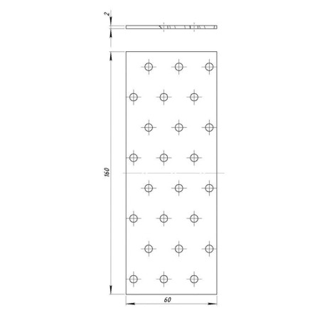 The plate is mounted, galvanized, 60 x 160 x 2 mm-1