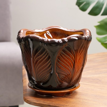 Flower pot "Oak No. 2" 1 variety, 3.5 l, brown