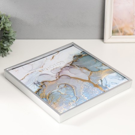 Photo album magnetic 20 sheets "marble with gold cracks" in a box 3x33.5x32.5 cm-4