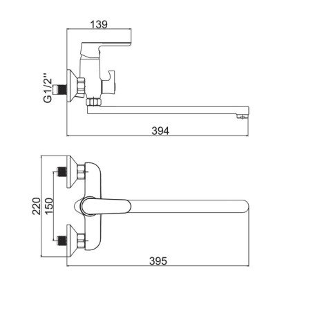 Accoona A7166G bathtub, one -leaf, pour 300 mm, silumin, white-3