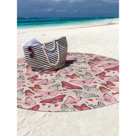 Pareo and beach rug "Spring butterflies", d = 150 cm-1