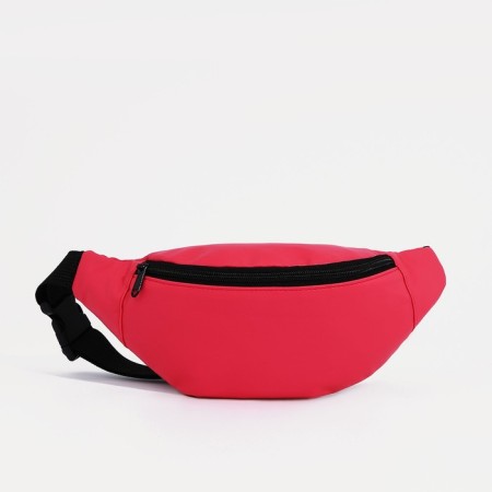 Lightning waist bag, external pocket, fuchsia color