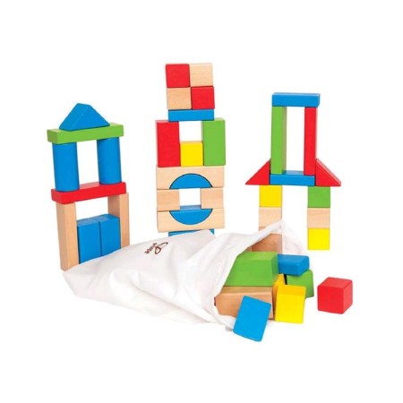 The designer is wooden, colored, 50 elements
