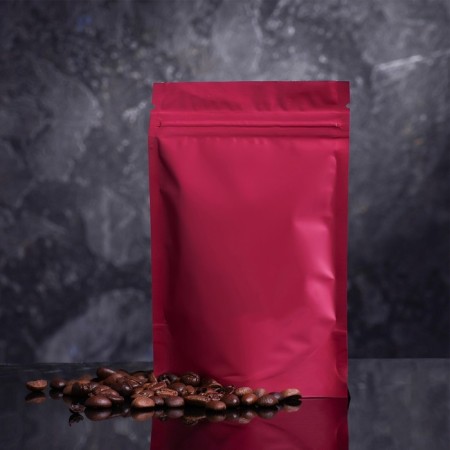 Package doy-pack, matte, burgundy, 10 x 15 x 4 cm