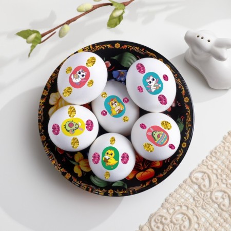 Easter stickers for eggs "Characters", 7.3 x 13 cm.-3