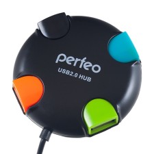 USB bias (Hub) Perfeo PF-VI-H020, 4 ports, USB 2.0, black