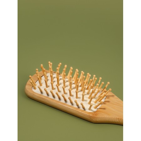 Massage comb 22.5*6.5cm bamboo/rubber white suspension/package QF-2