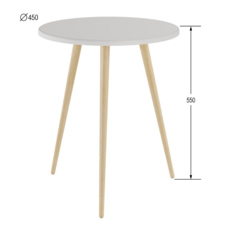 Brown table "Bex 550", 450 × 450 × 550 mm, white color-2