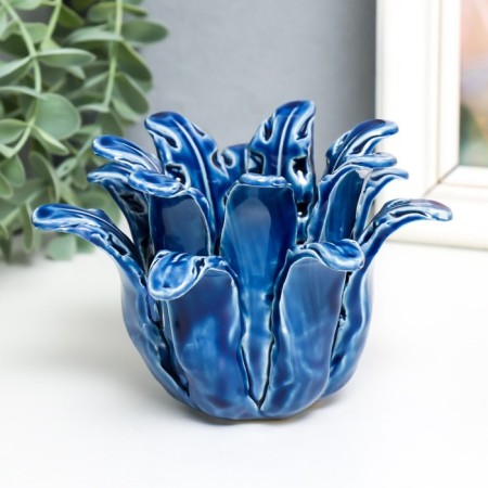 Ceramics candlestick per 1 candle of "rugula "d-4.2 cm blue 14x13x9 cm-1