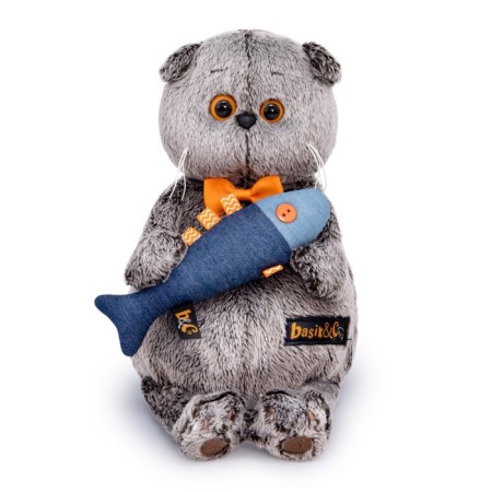 Soft toy "Basik with jeans fish", 22 cm-4