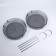 Organizer for storage, 2 sections, rotating, D - 23 × 33.5 cm, silver/translucent color/gray color