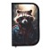 Penal 1 section, 130 x 210 x 40 mm, 2 folding strips, fabric, calligrata top, Content "raccoon"