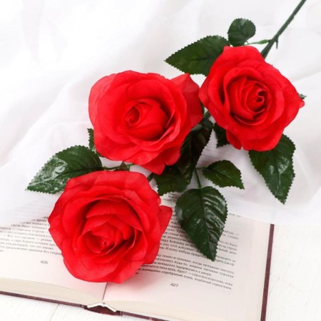 Artificial flowers "Rosa Jeanne" 10x61 cm, red