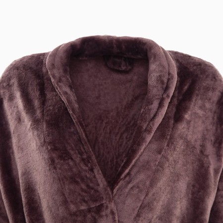 Women's bathrobe Lovelife "Hygge" Color of coffee, one size, microfiber, 100% p/e, 250 g/m2-6