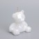 Candle decorative bear-border 7cm, pearl
