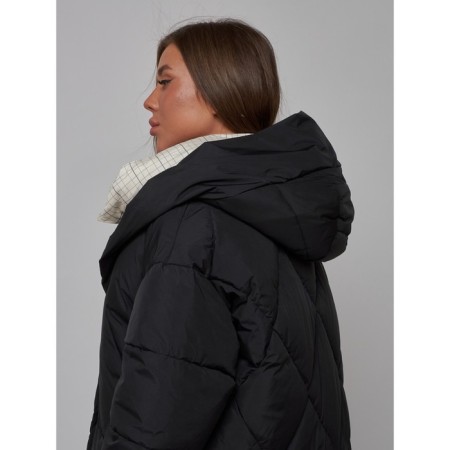 Coat insulated winter female, size 44, black color-19