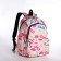 Youth backpack from textiles 2 of the lightning department, 3 pockets, pink color