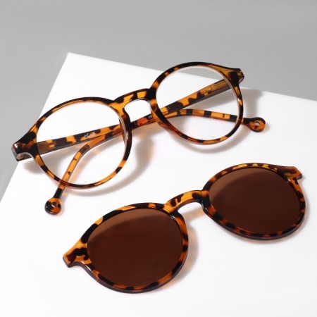 Glasses with a clipon (Clip-on) GA0414 (Color: C1 Leopard; Diopter: +1; Toning: Brown)-6
