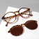 Glasses with a clipon (Clip-on) GA0414 (Color: C1 Leopard; Diopter: +1; Toning: Brown)