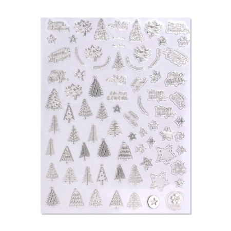 Nail stickers 10.2*8cm Merry Christmas CB-150 Silver CAP-1