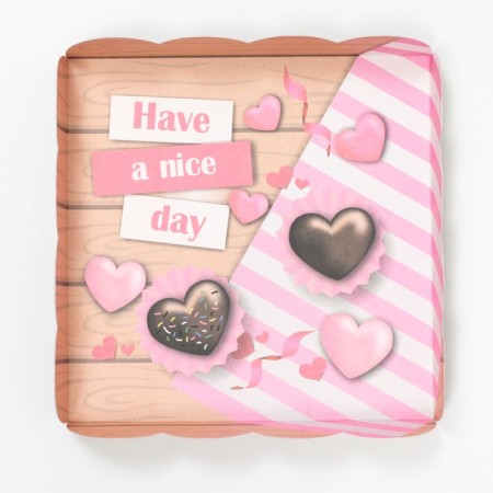 Box for cookies, "good day", 15 x 15 x 3 cm-3