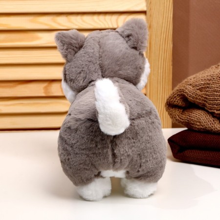 Soft toy "Husky", size 28 cm, color gray color-3