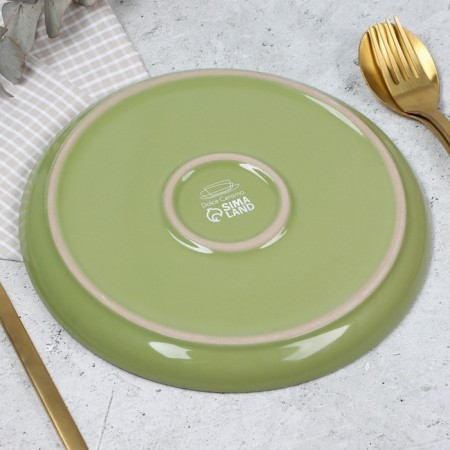 Ceramic plate "Olive", 19.6 cm, green color-4