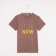 Print T-shirt with print, light brown color, size 44