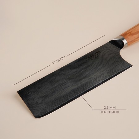 Koty Kitchen Sl Home "Olivia", hatchet, blade 17.78 cm, damas steel, brown color-1