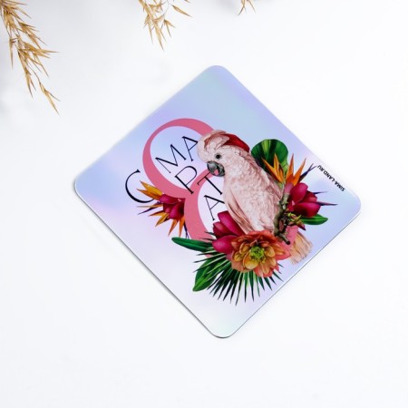 Magnet for the refrigerator "Parrot", holography, 7 x 7 cm-1