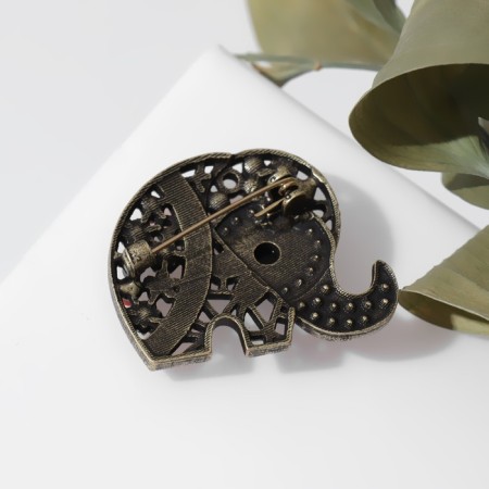 Etnik's brooch "Elephant", colored in black gold-1