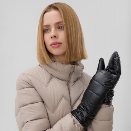 Women's mittens minku, rr 23 cm, central black