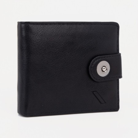 Male purse for magnet, department for bills, for maps, for coins, black color