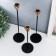 Summary Metal "Dante" set 3 pcs black with gold 8x8x22, 8x8x27, 8x8x32.5 cm