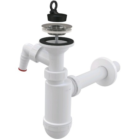 Siphon for the ALCAPLAST A410P, DN = 32 mm shell, with a fittings and a stainless steel grate DN 63 mm 507500