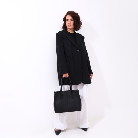 Women's bag El Masta with a zipper, external pocket, black color-9