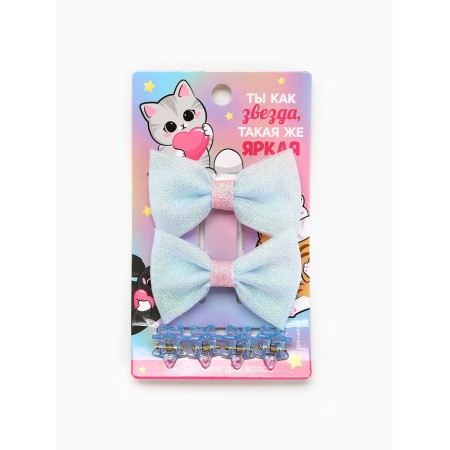 Hair bow 2 pcs, Krabi "Bright Star", 8 x 12.5 cm