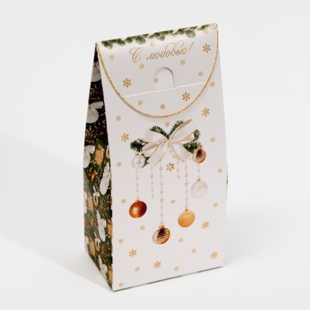 Folding box "Golden", 9 x 19 x 6 cm, New Year-5