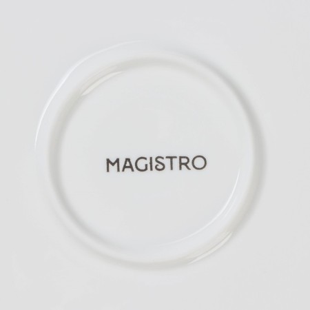 Porcelain dining plate Magistro "Rose", D = 22.5 cm, white color-4