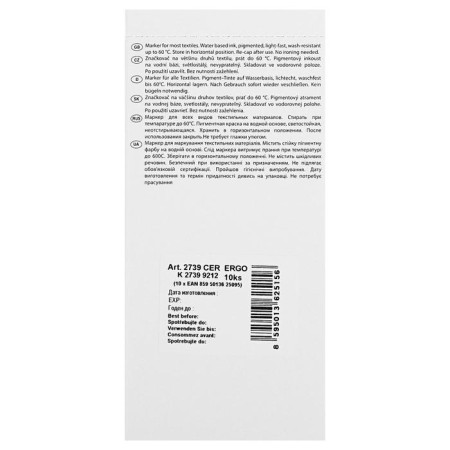 Fabric marker 3.9 mm centropen 2739, line 1.8 mm, black color-2